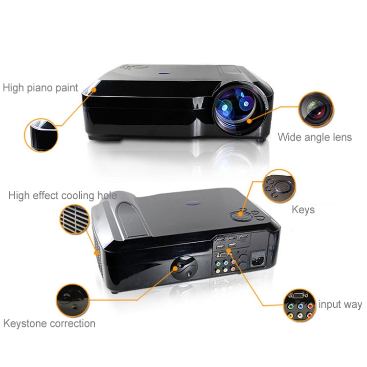 Wejoy L3 300ANSI Lumen 5.8 inch HD 1280*768 Pixel LCD Projector with Remote Control, VGA, HDMI, L3