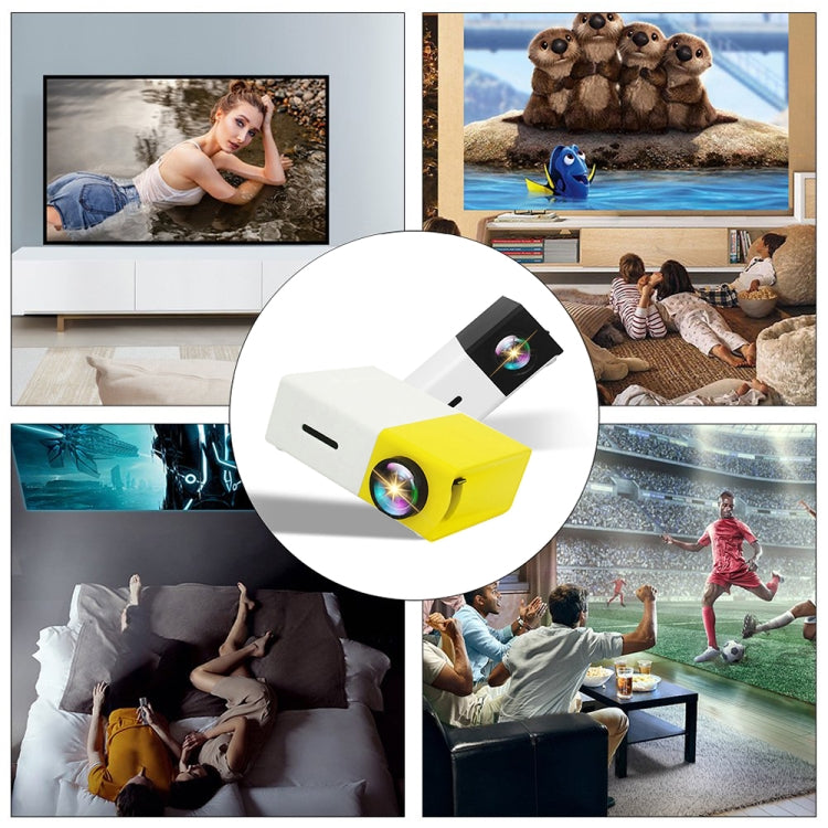 YG300 Mini Portable Home Theater LED Projector 400LM with Remote Control, Support HDMI, AV, SD, USB Interfaces, (Built-in 1300mAh Lithium Battery)