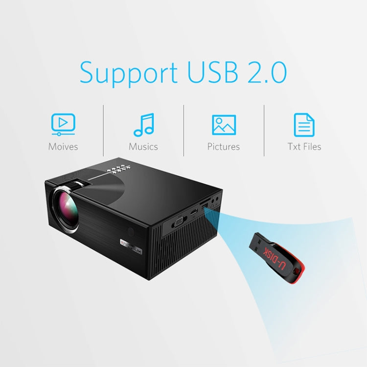 Cheerlux C7 1800 Lumens 800 x 480 720P 1080P HD WiFi Smart Projector, Support HDMI/USB/VGA/AV, C7 (WiFi)