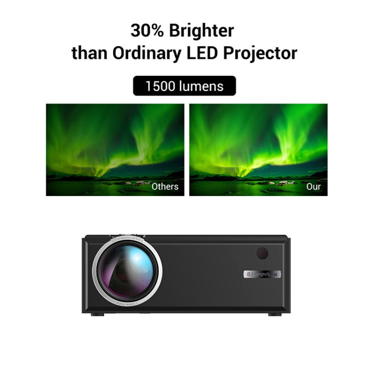 Cheerlux C8 Smart Projector 1800 Lumens 1280x800 720P 1080P HD WiFi Sync Display, Support HDMI/USB/VGA/AV, C8(WiFi), C8 WiFi