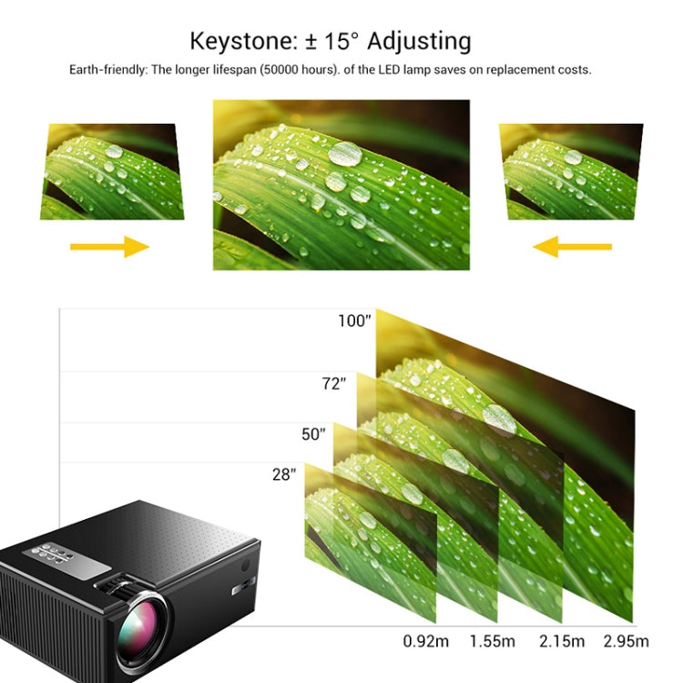 Proiettore intelligente Cheerlux C8 1800 lumen 1280x800 720P 1080P HD WiFi Sync Display, supporto HDMI / USB / VGA / AV, C8 (WiFi), C8 WiFi