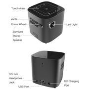 WEJOY S12 50 ANSI Lumen 1920x1080P Android 7.1 HD Bluetooth 4.1 WiFi Smart Proiettore 3D, 1 GB + 32 GB, 1GB+32GB