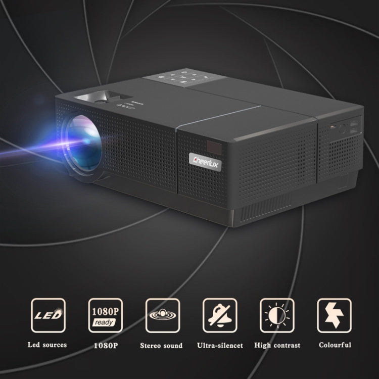 Cheerlux CL770 Smart Projector 4000 Lumens 1920 x 1080P Full HD, Support HDMI x 2 / USB x 2 / VGA / AV, CL770 (Black), CL770 (White)