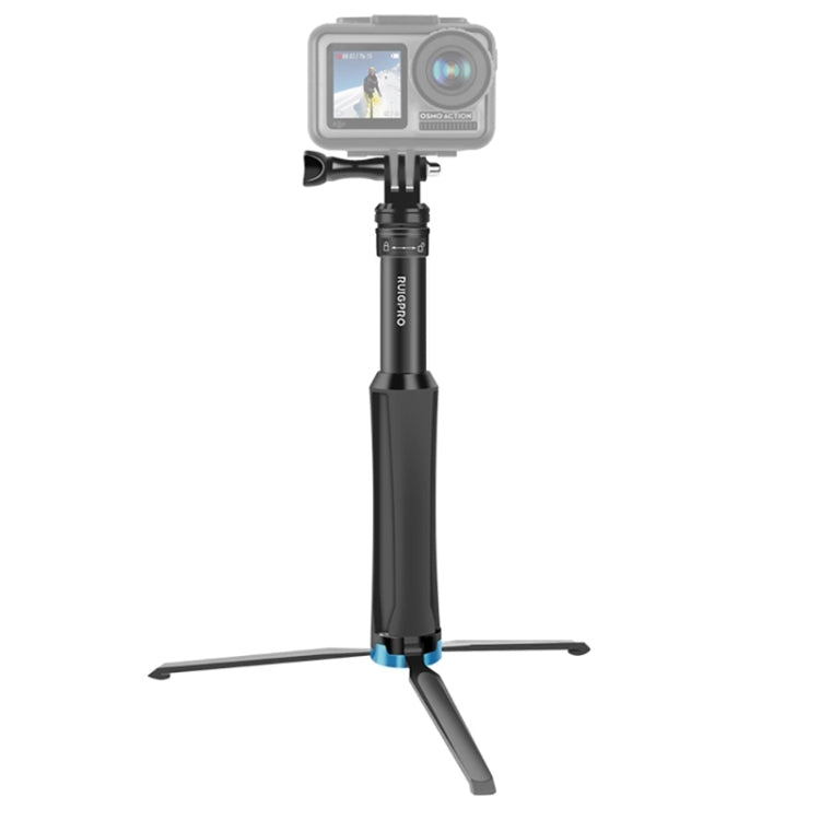 RUIGPRO Treppiede portatile monopiede Supporto per monopiede telescopico per selfie stick per DJI Osmo Action, GoPro HERO10 Nero /9 Nero / HERO8 Nero /7 /6 /5 /5 Sessione /4 Sessione /4 /3+ /3 /2 /1, Xiaoyie altre action camera, Black)