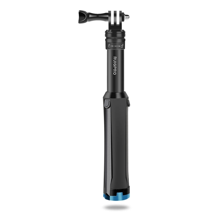 RUIGPRO Treppiede portatile monopiede Supporto per monopiede telescopico per selfie stick per DJI Osmo Action, GoPro HERO10 Nero /9 Nero / HERO8 Nero /7 /6 /5 /5 Sessione /4 Sessione /4 /3+ /3 /2 /1, Xiaoyie altre action camera, Black)
