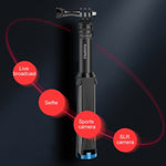 RUIGPRO Treppiede portatile monopiede Supporto per monopiede telescopico per selfie stick per DJI Osmo Action, GoPro HERO10 Nero /9 Nero / HERO8 Nero /7 /6 /5 /5 Sessione /4 Sessione /4 /3+ /3 /2 /1, Xiaoyie altre action camera, Black)