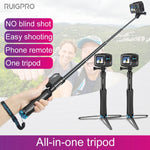 RUIGPRO Treppiede portatile monopiede Supporto per monopiede telescopico per selfie stick per DJI Osmo Action, GoPro HERO10 Nero /9 Nero / HERO8 Nero /7 /6 /5 /5 Sessione /4 Sessione /4 /3+ /3 /2 /1, Xiaoyie altre action camera, Black)