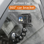 Supporto con morsetto flessibile a ventosa per GoPro Hero11 Black / HERO10 Black /9 Black / HERO8 Black /7 /6 /5 /5 Session /4 Session /4 /3+ /3 /2 /1, DJI Osmo Action, Xiaoyi e altriTelecamere d'azione, Jaws Flex Clamp