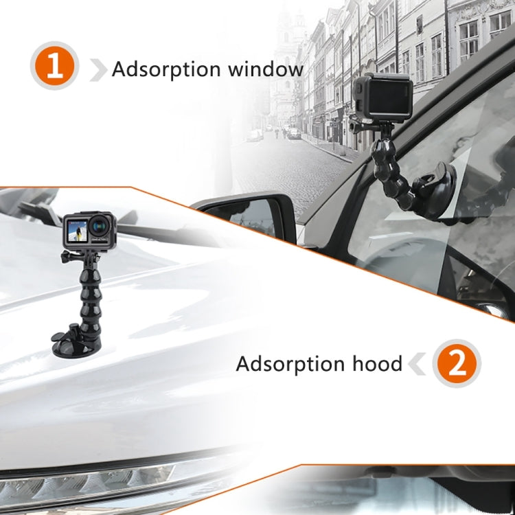 Supporto con morsetto flessibile a ventosa per GoPro Hero11 Black / HERO10 Black /9 Black / HERO8 Black /7 /6 /5 /5 Session /4 Session /4 /3+ /3 /2 /1, DJI Osmo Action, Xiaoyi e altriTelecamere d'azione, Jaws Flex Clamp