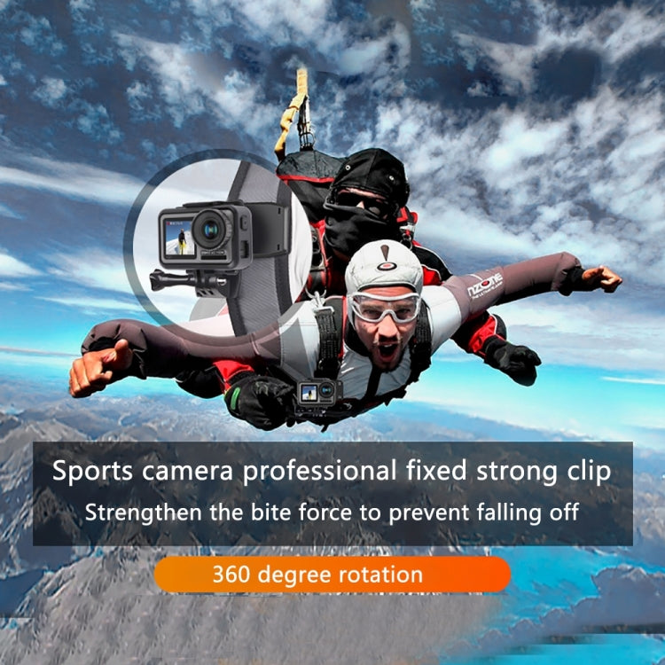 RUIGPRO Zaino con rotazione a 360 gradi Rec-Mounts Supporto con morsetto a clip con vite per GoPro HERO9 Black / HERO8 Black /7 /6 /5 /5 Session /4 Session /4 /3+ /3 /2 /1, DJI Osmo Action, Xiaoyi eAltre action camera, 360 Degree Rotation Clip