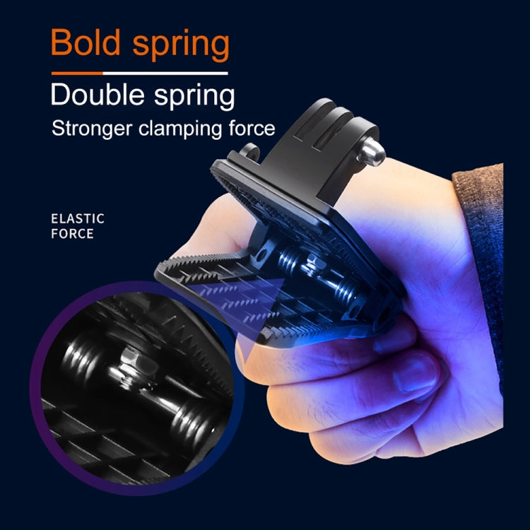 RUIGPRO Zaino con rotazione a 360 gradi Rec-Mounts Supporto con morsetto a clip + Morsetto per telefono per GoPro HERO9 Black / HERO8 Black /7 /6 /5 /5 Session /4 Session /4 /3+ /3 /2 /1, DJI Osmo Action, Xiaoyie altre action camera, Rec-Mounts+Clamp