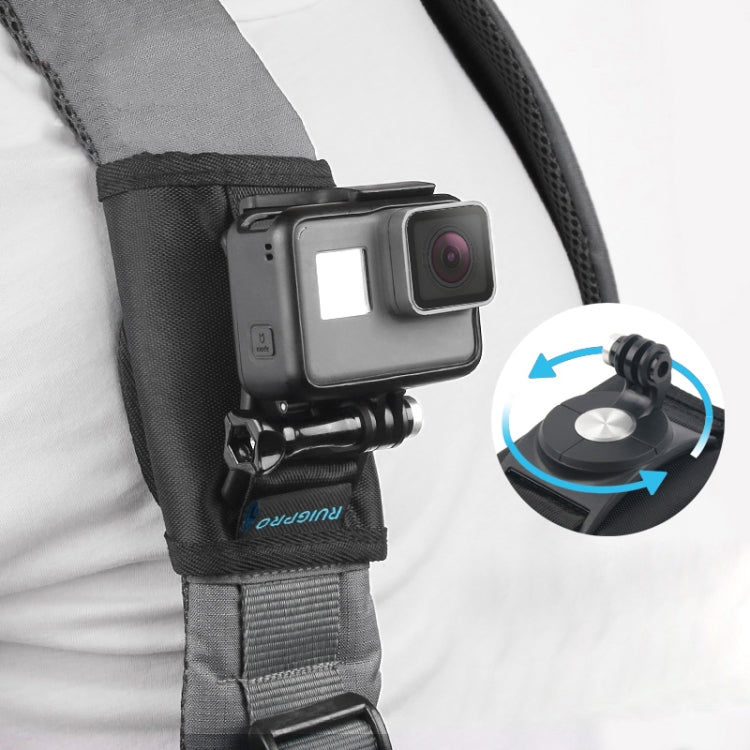 RUIGPRO Zaino con chiusura a strappo Rec-Mounts Supporto con morsetto a clip con vite per GoPro HERO9 Black / HERO8 Black /7 /6 /5 /5 Session /4 Session /4 /3+ /3 /2 /1, DJI Osmo Action, Xiaoyie altre action camera, Hook and Loop Fastener Clip