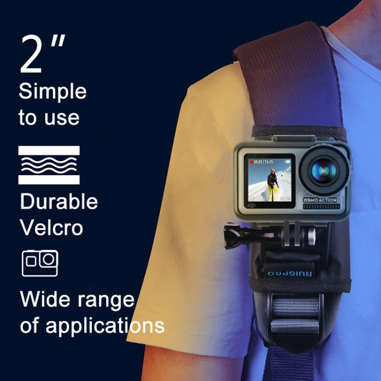 RUIGPRO Zaino con chiusura a strappo Rec-Mounts Supporto con morsetto a clip con vite per GoPro HERO9 Black / HERO8 Black /7 /6 /5 /5 Session /4 Session /4 /3+ /3 /2 /1, DJI Osmo Action, Xiaoyie altre action camera, Hook and Loop Fastener Clip