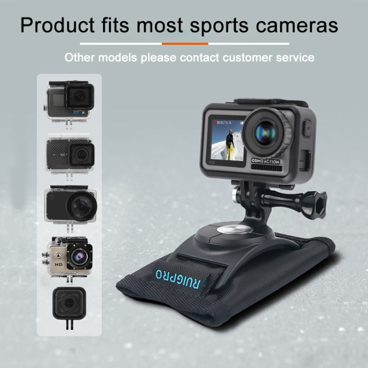 RUIGPRO Zaino con chiusura a strappo Rec-Mounts Supporto con morsetto a clip con vite per GoPro HERO9 Black / HERO8 Black /7 /6 /5 /5 Session /4 Session /4 /3+ /3 /2 /1, DJI Osmo Action, Xiaoyie altre action camera, Hook and Loop Fastener Clip