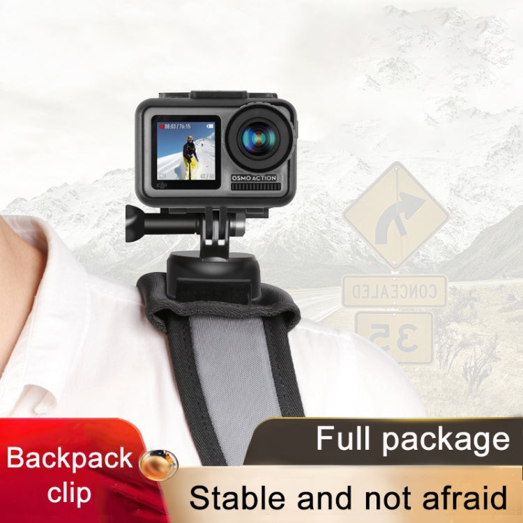 RUIGPRO Zaino con chiusura a strappo Rec-Mounts Supporto con morsetto a clip con vite per GoPro HERO9 Black / HERO8 Black /7 /6 /5 /5 Session /4 Session /4 /3+ /3 /2 /1, DJI Osmo Action, Xiaoyie altre action camera, Hook and Loop Fastener Clip