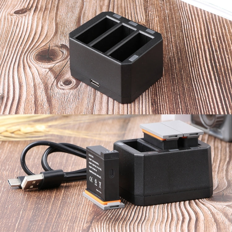 Caricabatterie triplo USB con indicatore luminoso LED per DJI OSMO Action, Charger