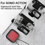 Custodia filtro per lenti colorate per immersione per DJI Osmo Action 1, Red, Purple, Pink