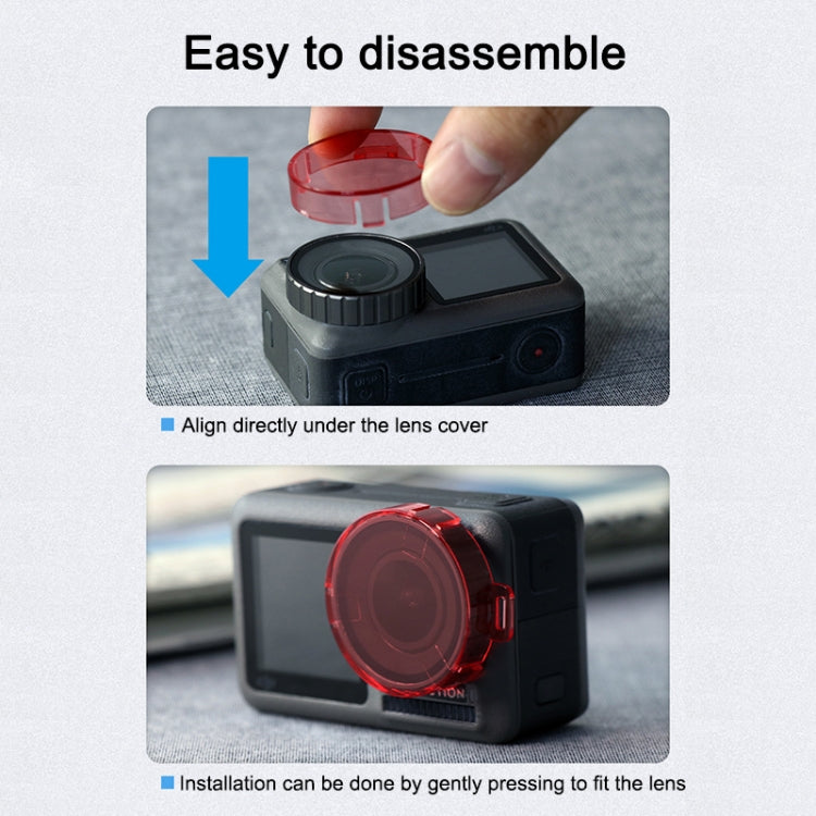 Filtro per lenti colorate a forma rotonda a scatto per DJI Osmo Action, For DJI Osmo Action