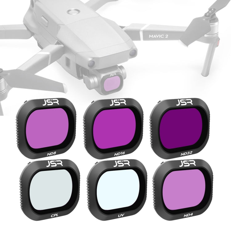 Filtro obiettivo JSR Drone 6 in 1 UV+CPL+ND4+ND8+ND16+ND32 per DJI MAVIC 2 Pro, UV+CPL+ND4+ND8+ND16+ND32