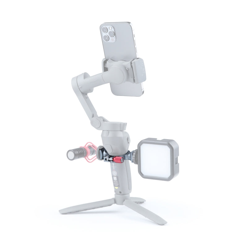 Adattatore ad anello con staffa di estensione stabilizzatore con doppia base per slitta fredda per DJI OM4 / Osmo Mobile 3, Bracket For DJI OM4