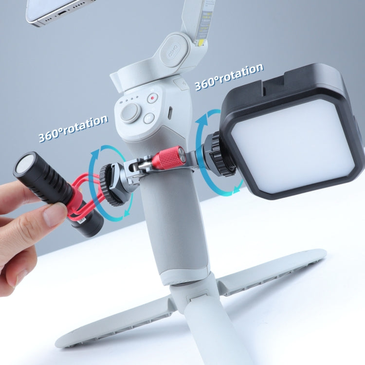 Adattatore ad anello con staffa di estensione stabilizzatore con doppia base per slitta fredda per DJI OM4 / Osmo Mobile 3, Bracket For DJI OM4
