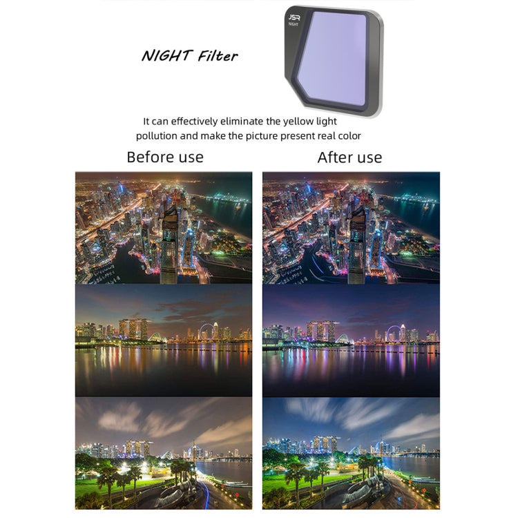 Filtro obiettivo JSR Drone NIGHT per la riduzione dell'inquinamento luminoso per DJI Mavic 3, NIGHT