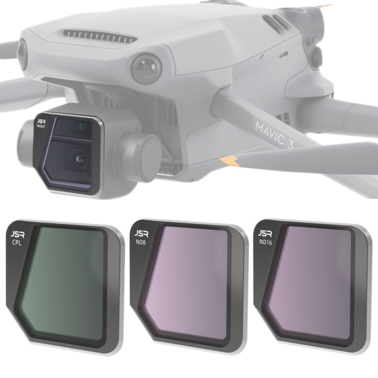 Filtro obiettivo JSR Drone 3 in 1 CPL+ND8+ND16 per DJI Mavic 3, CPL+ND8+ND16