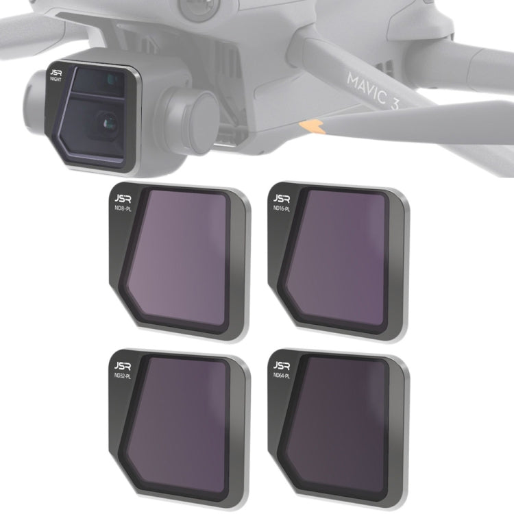 Filtro obiettivo JSR Drone 4 in 1 ND8PL+ND16PL+ND32PL+ND64PL per DJI Mavic 3, ND8PL+ND16PL+ND32PL+ND64PL