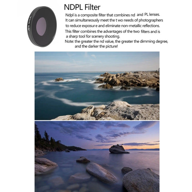 Filtro obiettivo JSR 4 in 1 ND8PL / ND16PL / ND32PL / ND64 PL per DJI Osmo Action 3, 4 in 1 NDPL