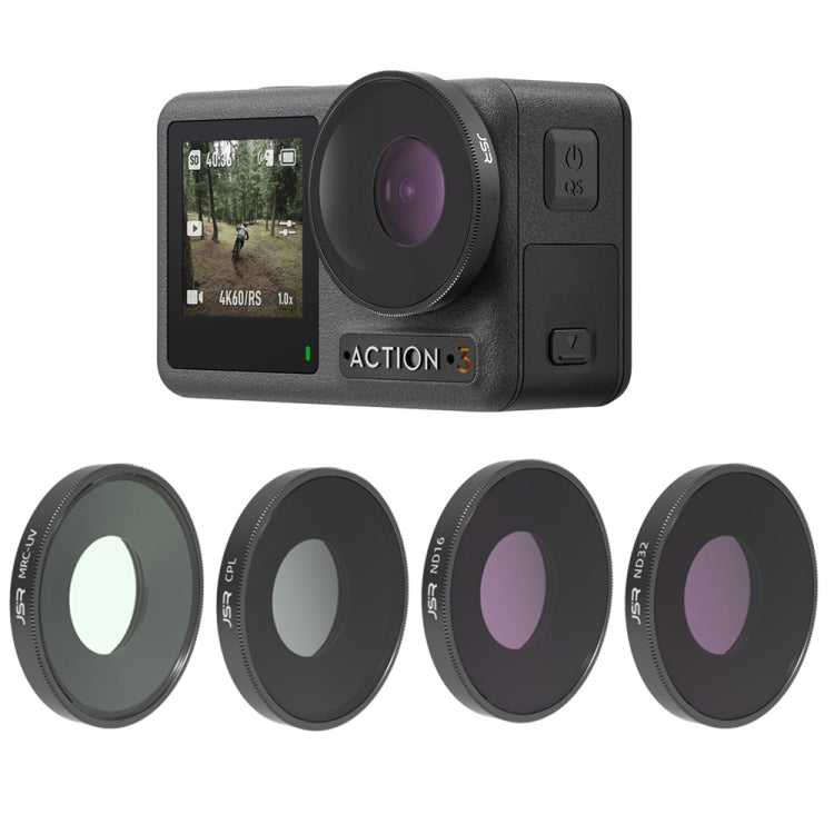 Filtro obiettivo JSR 4 in 1 UV CPL ND16 ND32 per DJI Osmo Action 3, 4 in 1