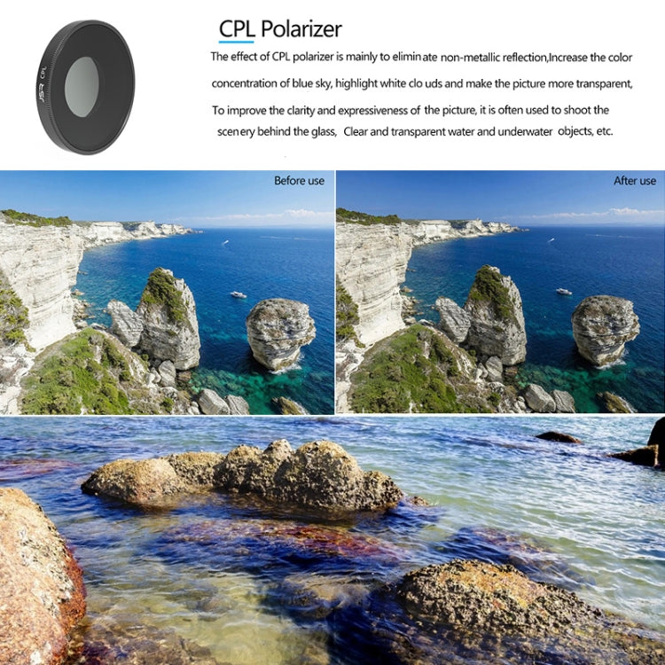 JSR 3 in 1 CPL ND8 ND16 Filtro lente per DJI Osmo Azione 3, 3 in 1