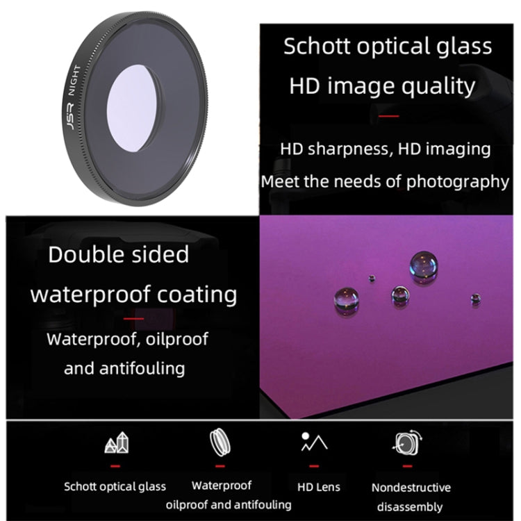 JSR 8 in 1 Streak Blue CPL ND8 ND16 ND32 ND64 STAR NIGHT Filtro obiettivo per DJI Osmo Action 3, 8 in 1