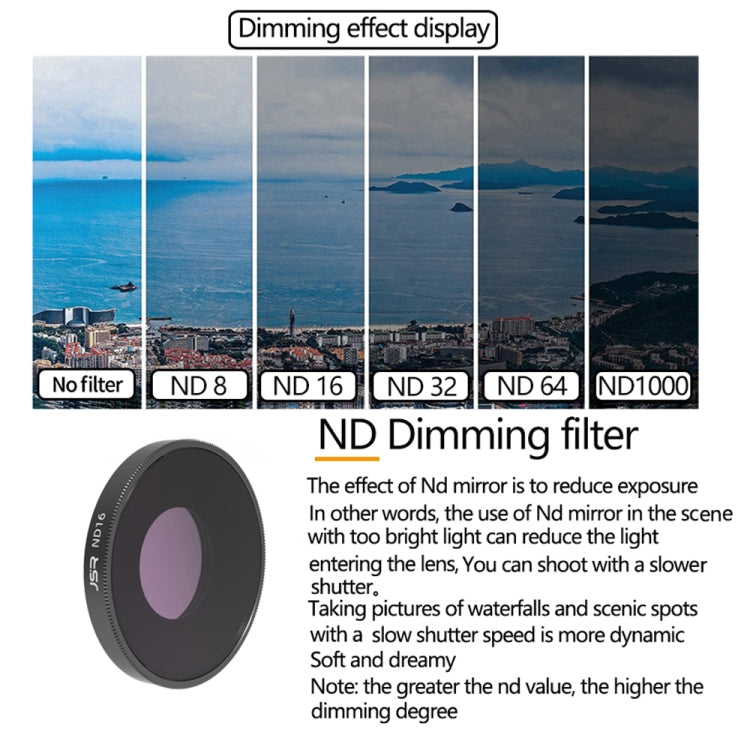 JSR 8 in 1 Streak Blue CPL ND8 ND16 ND32 ND64 STAR NIGHT Filtro obiettivo per DJI Osmo Action 3, 8 in 1