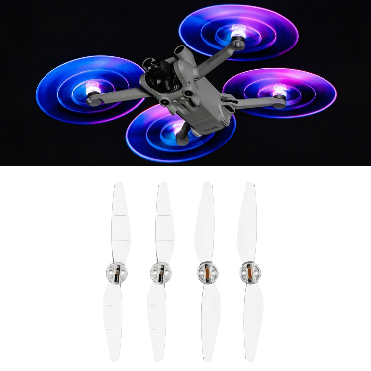 Per DJI Mavic Mini 3 Pro STARTRC 2 paia di eliche a basso rumore con lampada flash LED a colori, For DJI Mavic Mini 3 Pro