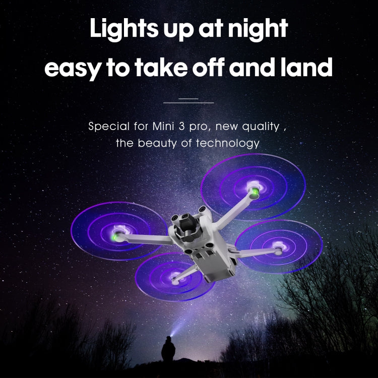Per DJI Mavic Mini 3 Pro STARTRC 2 paia di eliche a basso rumore con lampada flash LED a colori, For DJI Mavic Mini 3 Pro
