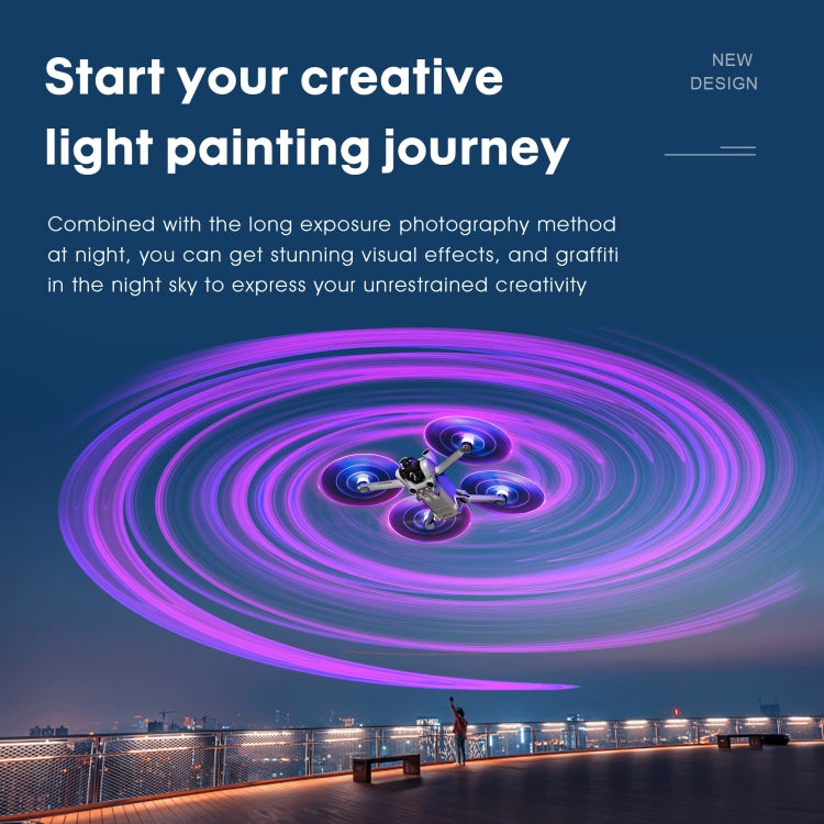 Per DJI Mavic Mini 3 Pro STARTRC 2 paia di eliche a basso rumore con lampada flash LED a colori, For DJI Mavic Mini 3 Pro