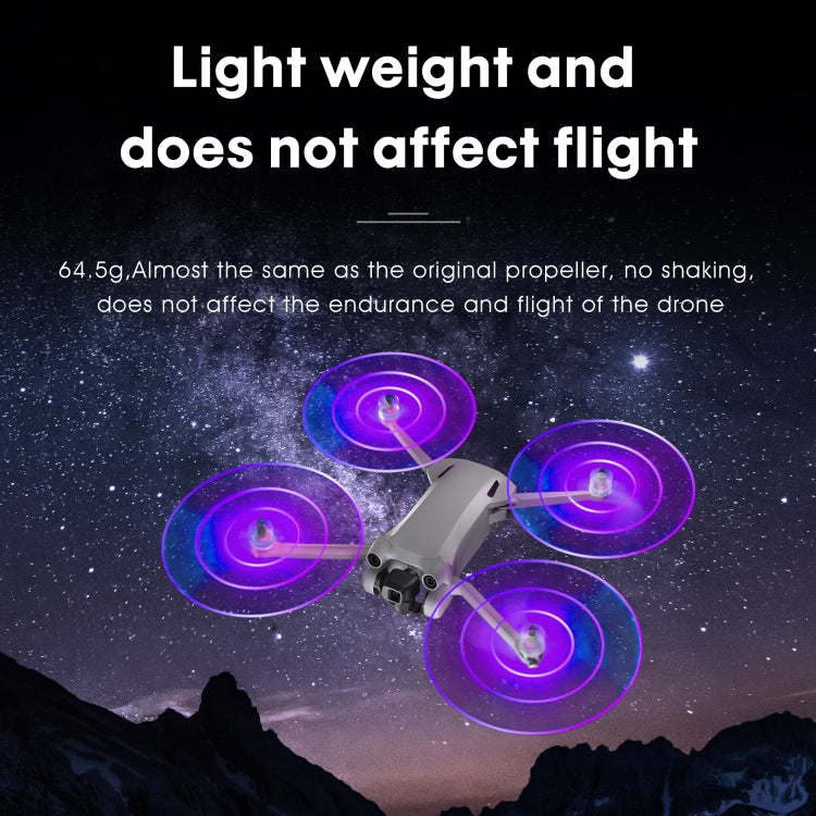 Per DJI Mavic Mini 3 Pro STARTRC 2 paia di eliche a basso rumore con lampada flash LED a colori, For DJI Mavic Mini 3 Pro