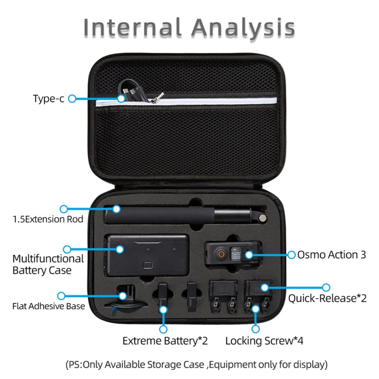 Custodia da trasporto per DJI Osmo Action 3, dimensioni: 21,5 x 29,5 x 10 cm, For DJI Osmo Action 3  21.5 x 29.5 x 10cm