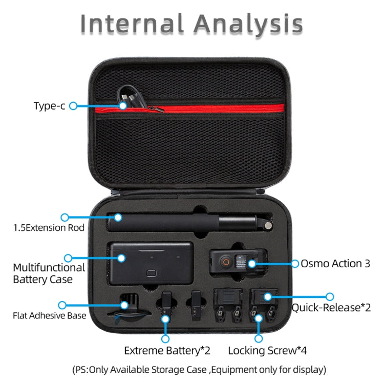 Custodia da trasporto per DJI Osmo Action 3, dimensioni: 21,5 x 29,5 x 10 cm, 21.5 x 29.5 x 10cm