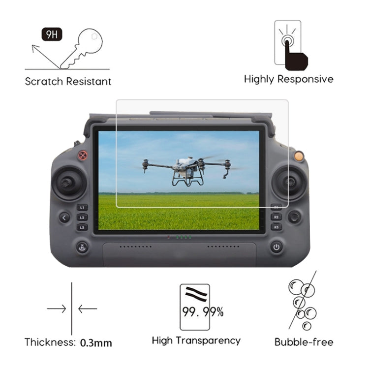 Per la pellicola per schermo RC per drone in vetro temperato antideflagrante con telecomando DJI T40, For DJI T40 Remote Control