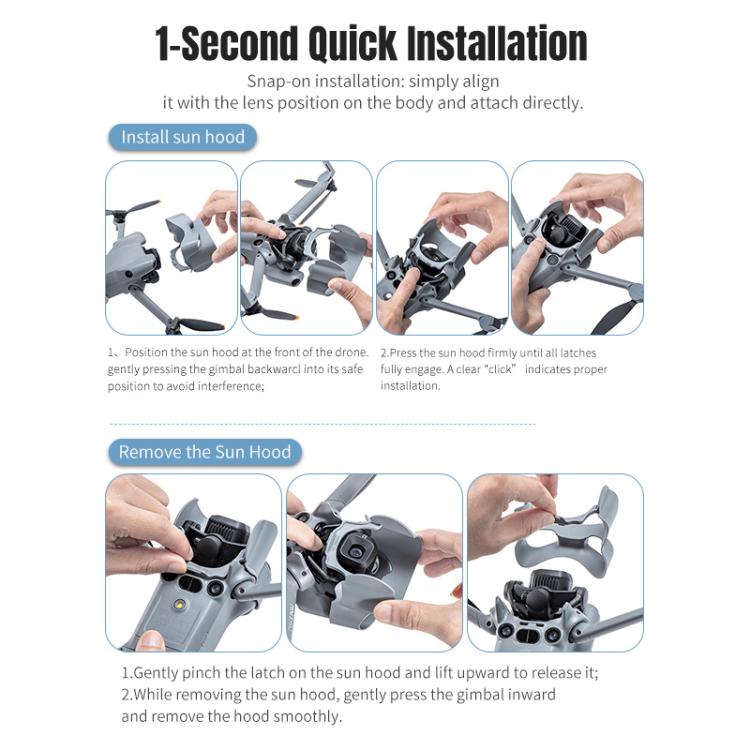 Paraluce antiriflesso per gimbal DJI Mini 4 Pro STARTRC per obiettivo e stabilizzatore., For DJI Mini 5 Pro