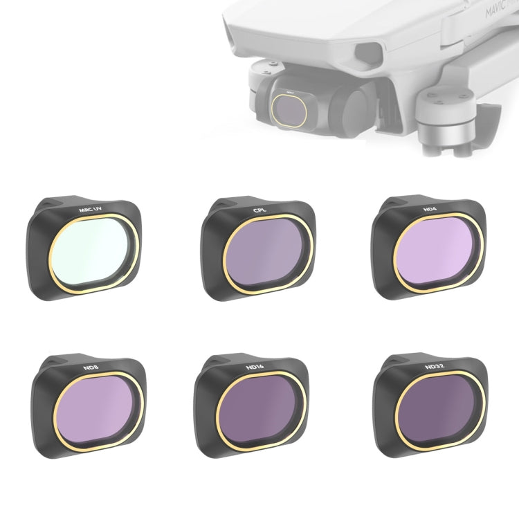 Filtro obiettivo JSR Drone 6 in 1 UV+CPL+ND4+ND8+ND16+ND32 per DJI MAVIC mini, UV+CPL+ND4+ND8+ND16+ND32