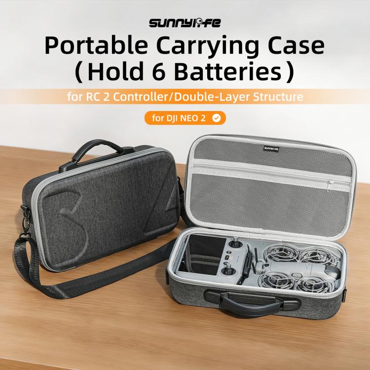 Custodia portatile Sunnylife per DJI Neo 2, borsa a tracolla combinata, borsa protettiva, custodia rigida da viaggio., Combo Shoulder Bag