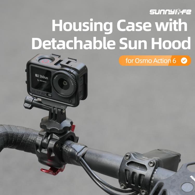 Per DJI Osmo Action 6, custodia protettiva Sunnylife con adattatore per telaio e parasole rimovibile., For DJI Osmo Action 6