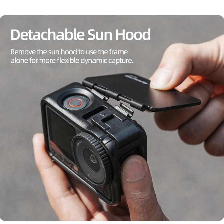 Per DJI Osmo Action 6, custodia protettiva Sunnylife con adattatore per telaio e parasole rimovibile., For DJI Osmo Action 6