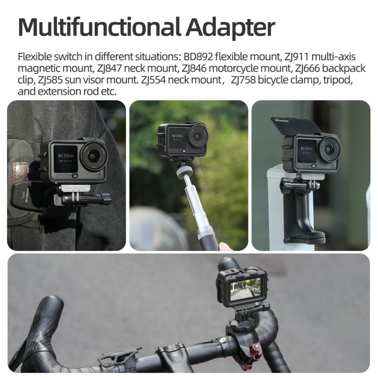 Per DJI Osmo Action 6, custodia protettiva Sunnylife con adattatore per telaio e parasole rimovibile., For DJI Osmo Action 6