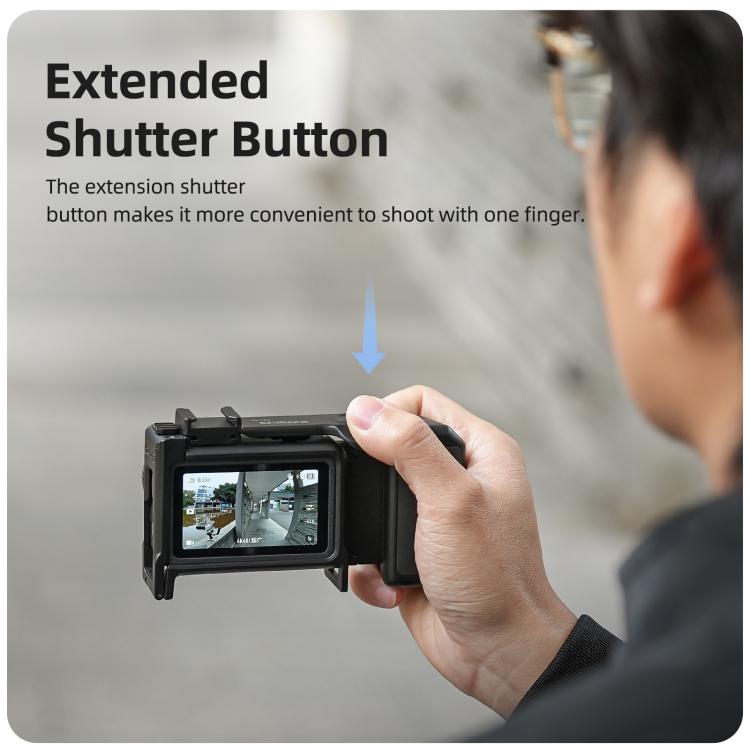 Per DJI Action 6 Sunnylife Telaio protettivo 2 in 1 rimovibile e impugnatura per fotografia di strada Impugnatura ergonomica Maniglia di scatto a sgancio rapido, For DJI Action 6