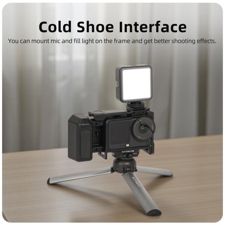 Per DJI Action 6 Sunnylife Telaio protettivo 2 in 1 rimovibile e impugnatura per fotografia di strada Impugnatura ergonomica Maniglia di scatto a sgancio rapido, For DJI Action 6