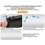 Per DJI Action 6 Sunnylife Telaio protettivo 2 in 1 rimovibile e impugnatura per fotografia di strada Impugnatura ergonomica Maniglia di scatto a sgancio rapido, For DJI Action 6