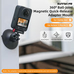 Adattatore magnetico a sgancio rapido con giunto sferico Sunnylife, supporto con ventosa girevole a 360° per DJI Osmo 360 / Action 5 Pro / 4 / 3, For DJI Osmo 360 / Action 5 Pro / 4 / 3